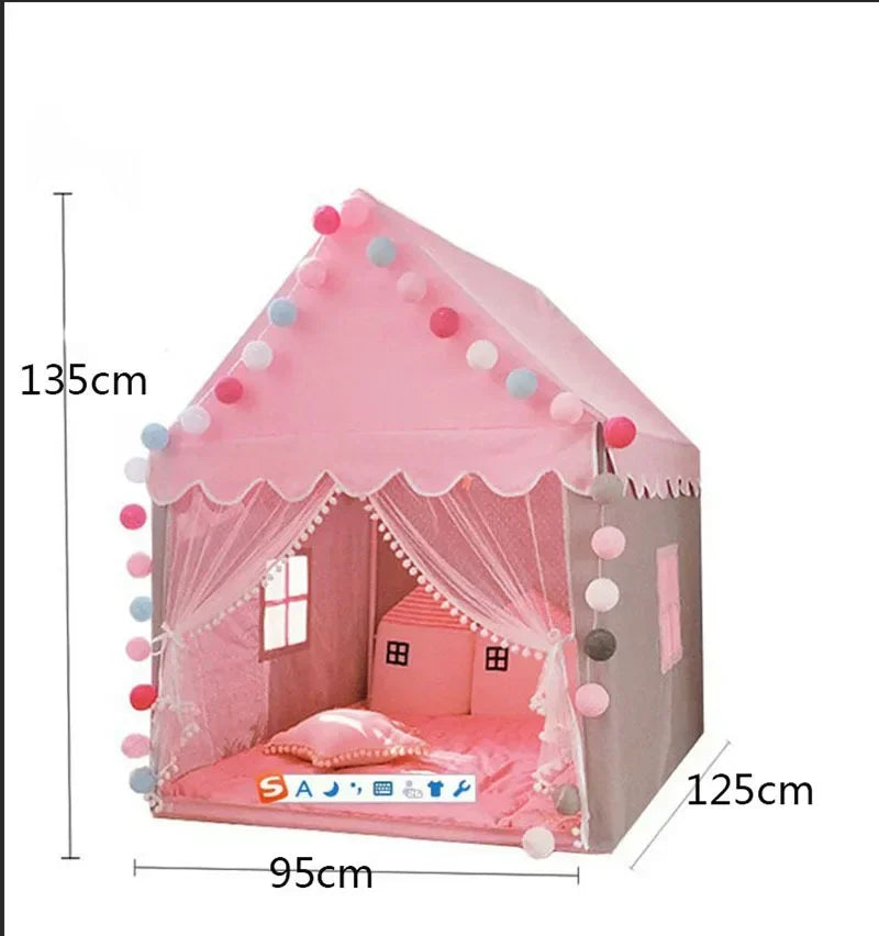 Portable Children's Tent Folding Kids Tents Tipi Baby Play House Large Girls Pink Princess Castle Child Room Decor Play Tent Toy