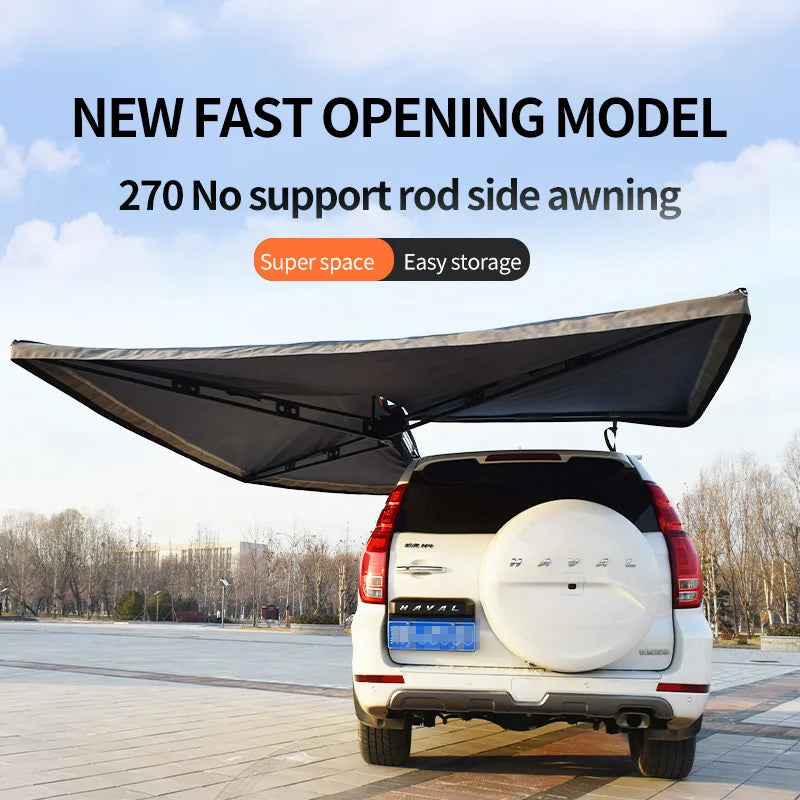 Retractable Car Awning Tent Bat Wing Car Roof Side Awning Tent for Resort or Family Camping