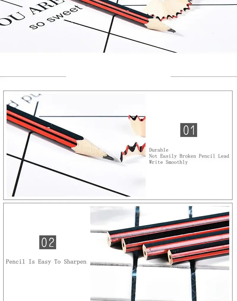 30/50/100Pcs /Lot Sketch Pencil Wooden Lead Pencils HB Pencil With Eraser Children Drawing Pencil School Writing Stationery