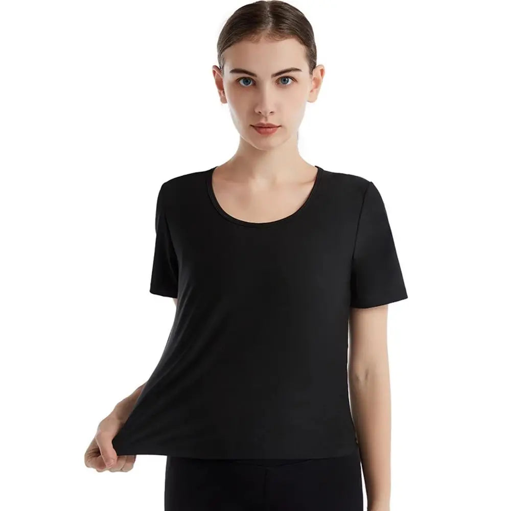 Sweat-resistant Sweat Short Sleeve Fat Burning Waist Trainer Sauna Sweat Shirt Versatile Elastic Workout Compression T-Shirts