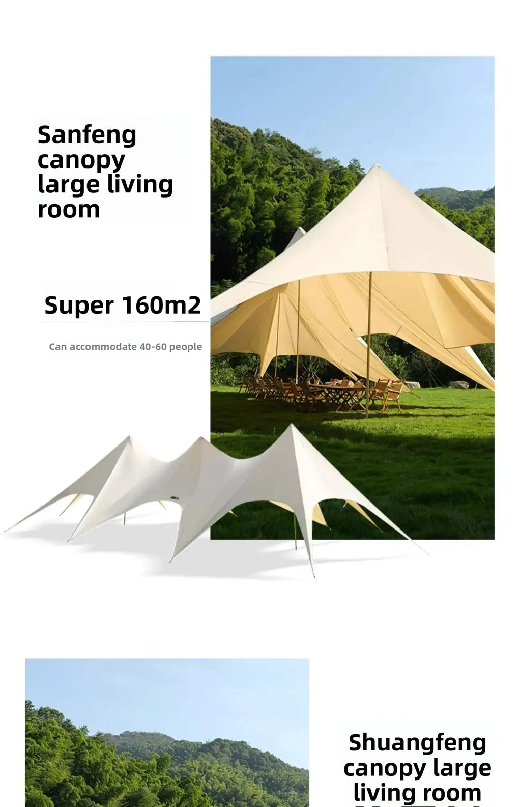 Tent, Large Outdoor Giant Camp, Rain and Sun Protection, Suitable for Outdoor Camping