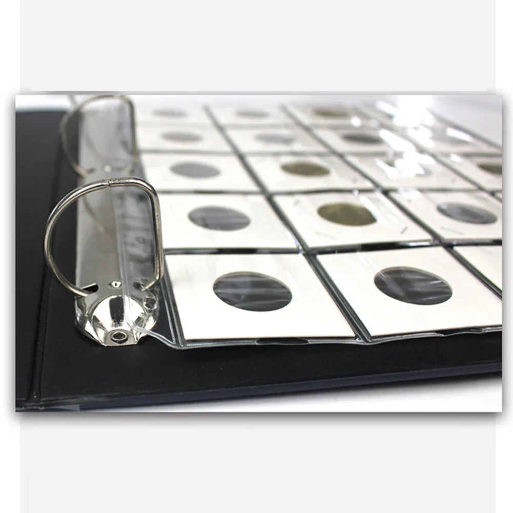 Page Coin Holder Sheet Clear Organization 1/10 Sheet For 50mm Coins For Coin Collection PVC Page Album Practical