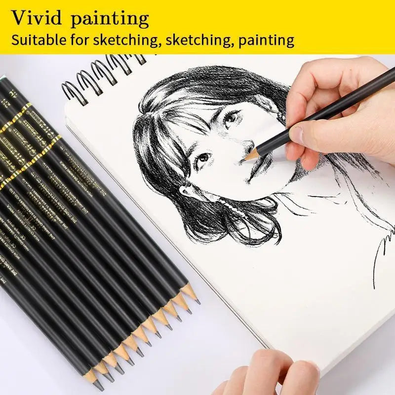 12 pcs/set Professional Sketch Drawing Pencil Set 4H 2H H HB 2B 4B 6B 8B 10B 12B 14B Painting Pencils Stationery Art Supplies