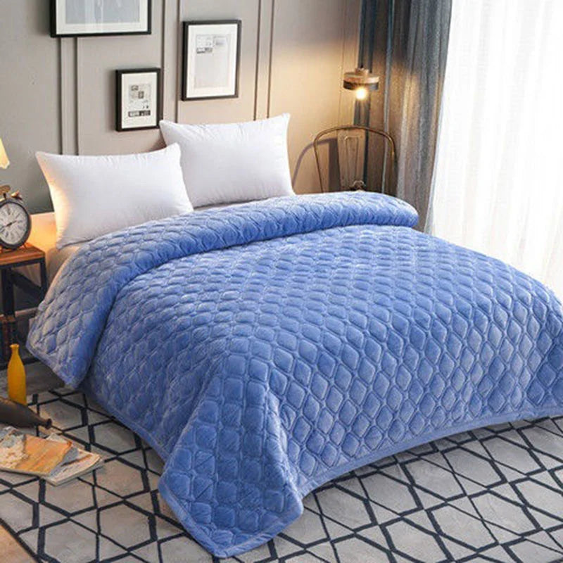 Winter Warm Blankets Quilt Plaid Bed Cover Quilted Bedspread Velvet Bedspread Cover For Beds