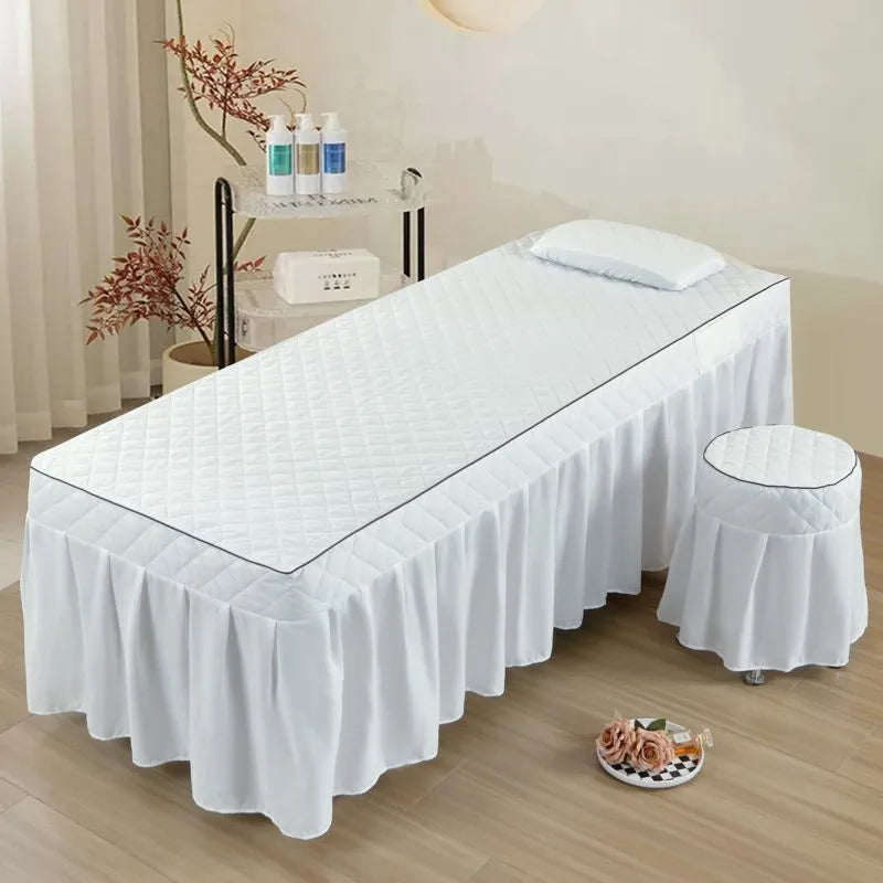 Thickened Single Double Beauty Bed Cover Pure Color Massage Beauty Salon Body Therapy Massage Hair Wash Bedding Cover Set