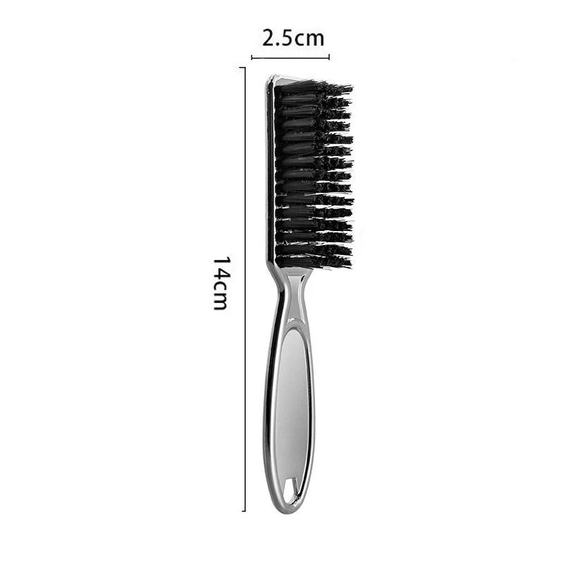 Six Colors Small Beard Styling Brush Logo Professional Shave Beard Brush Barber Vintage Oil Head Shape Carving Cleaning Brush