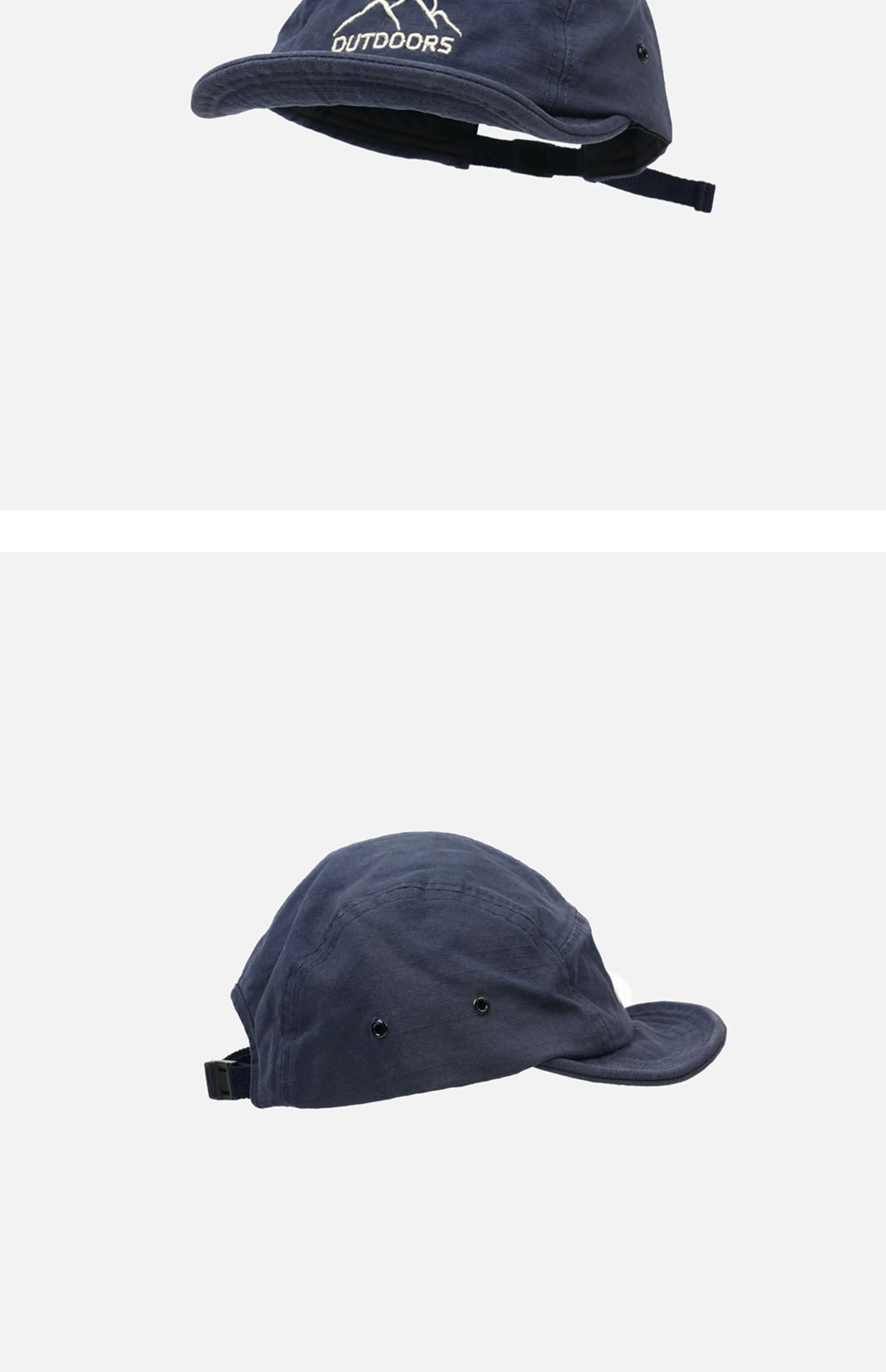 Style Short Brim Peaked Cap Men and Women All-Matching Retro Soft Top Snap-Brim Hat Mountain Embroidery Five-Piece Hat Fashion