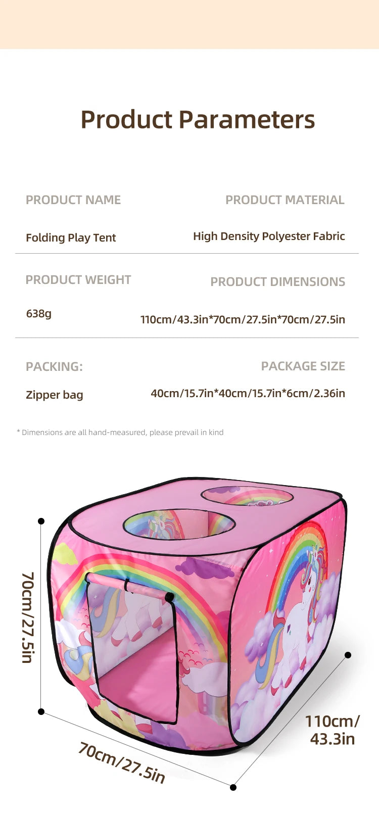 Children's Tent Game House Indoor and Outdoor No Installation Kindergarten Foldable Family Toy House