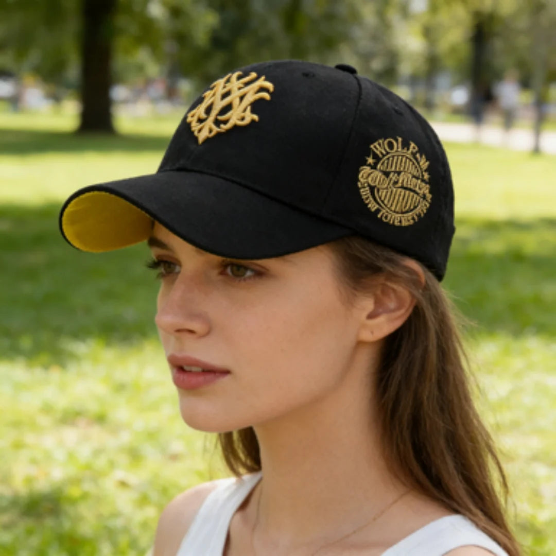 Vintage Gothic Embroidered "NY" Baseball Cap – Adjustable Cotton Snapback Hat for Men Women, Casual Outdoor Sun Hat