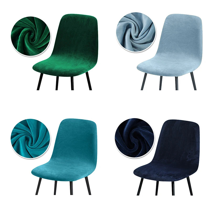 Velvet And Jacquard Short Back Chair Cover Bar Seat Covers Dining Covers Chair Stretch Dust Cover For Home Hotel Bar Wedding