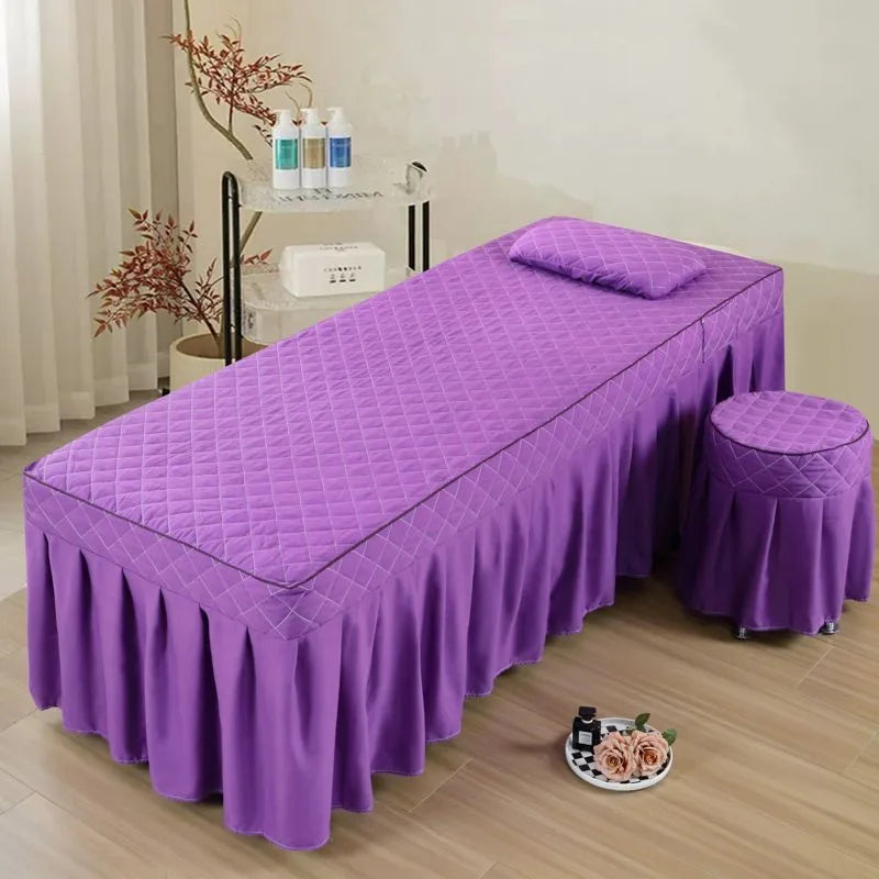 Thickened Single Double Beauty Bed Cover Pure Color Massage Beauty Salon Body Therapy Massage Hair Wash Bedding Cover Set