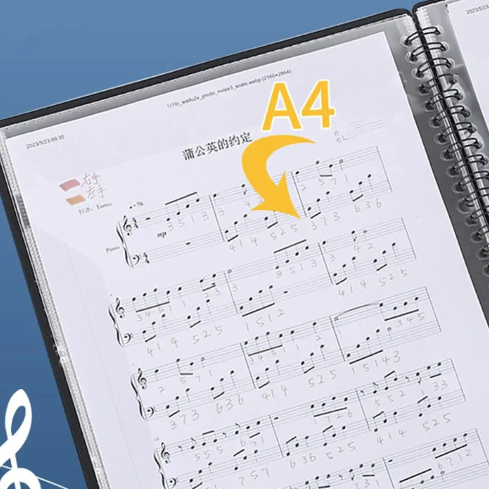 Cover Folder A4 Sheet Music Folder Fashionable Creative Loose Leaf Notebook Waterproof Durable Budget Binder Teacher