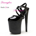 8Inches 20cm Sexy Exotic Luminous Discolored Pole Dancer Sandals Nightclub Stripper Platform Party High Heels Shoes