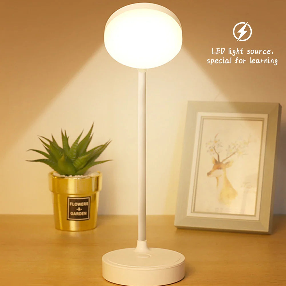 LED Portable Dimmable Table Lamp USB Plug Powered Desk Lamp Bedroom Reading Night Light Eye Protection LED Bedside Lamp