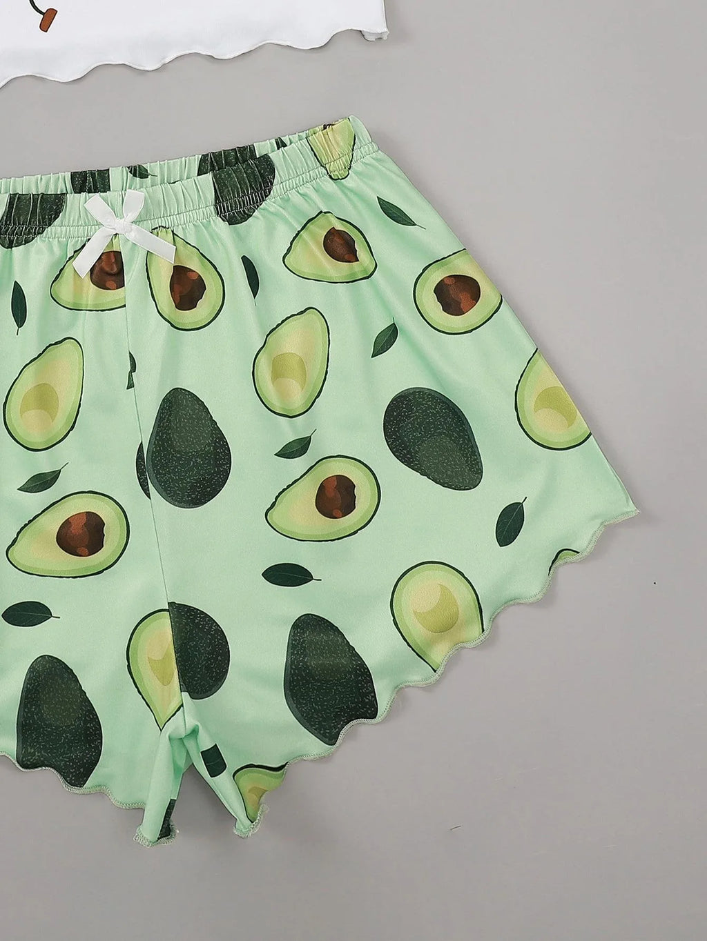 Summer Pajamas Set for Women Avocado Print Camisole with Shorts Casual Sexy Lingerie Nightie Homewear Sleepwear Underwear