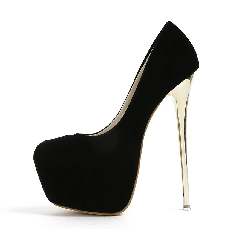 Liyke 2025 Spring Autumn Fashion Platform Pumps Sexy Round Toe Thin High Heels Women's  Wedding Party Nightclub Dress Shoes