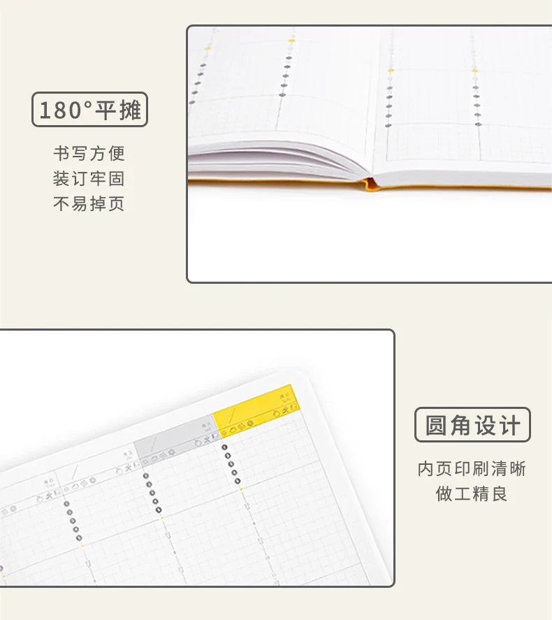 Kinbor Weekly Planner Notebook UnDated Agenda Schedule Daily Monthly Journal Book Portable Record Diary Plan Notepad Stationery