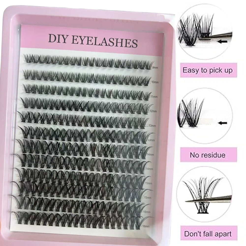 Mixed-Length Individual Lashes (8-14mm): 12P/20P/30P Options, True Love & TUFF/SCREEN/EXTENSION Styles