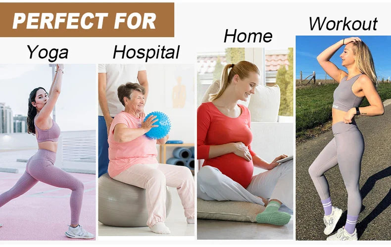 5 Pairs Pilates Socks for Women Yoga Socks Pure Cotton Non Slip Silicone Grips Indoor Sport Fitness Pilates Yoga Gym Dance Socks