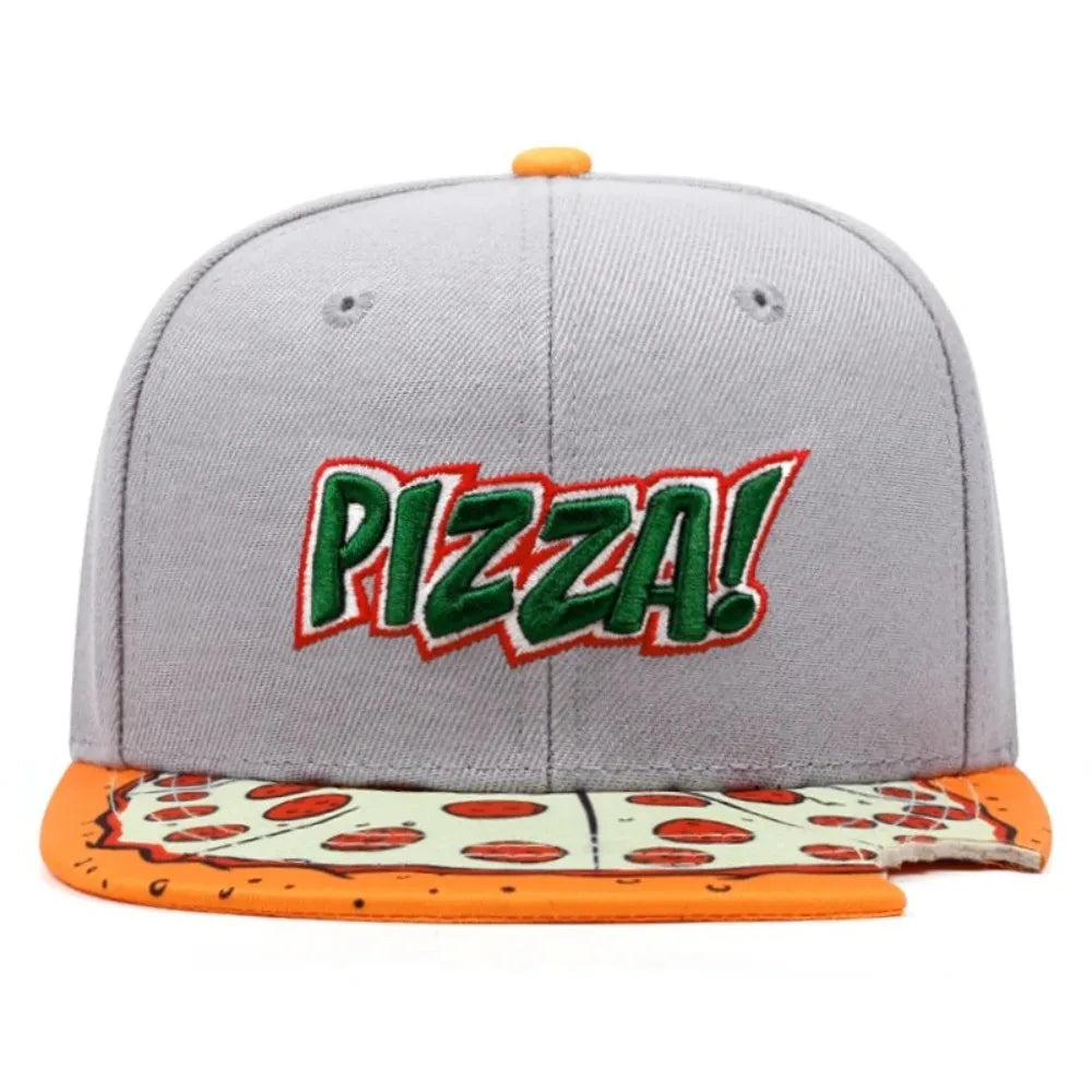 Fashion Casual Hip Hop Hats PIZZA Embroidery Breathable Baseball Cap Adjustable Snapback Hats Unisex