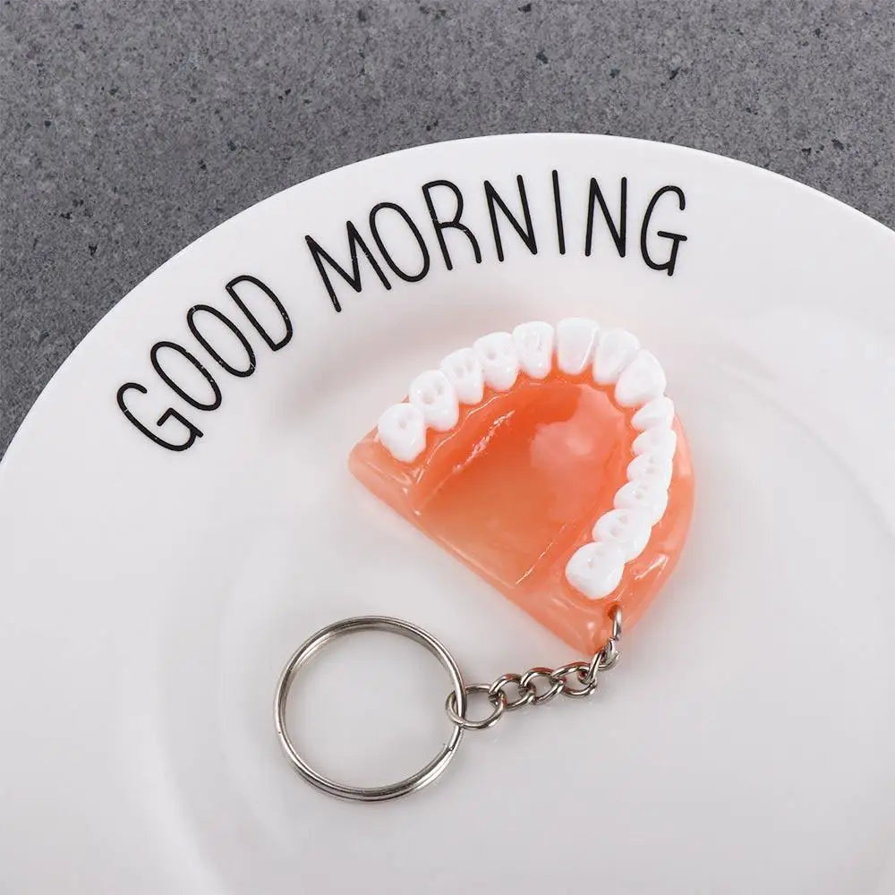 Decoration Dental Accessories Teeth Shape Simulation Upper Jaw Teeth Pendant Tooth Key Chain Denture Key Chain Teeth Keyring