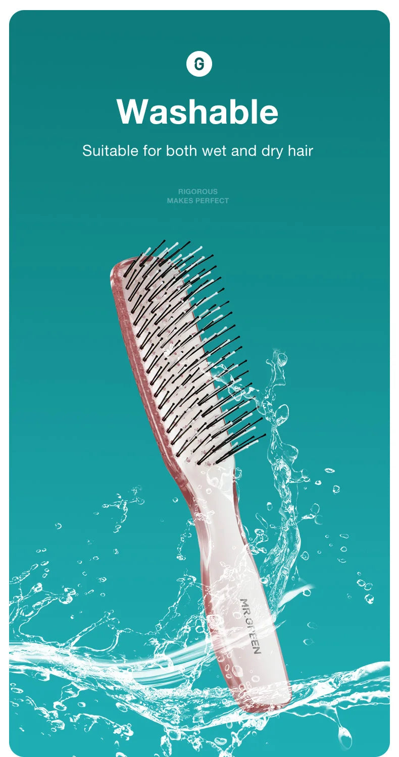 MR.GREEN Hair Brush Scalp Massage Combs Volumizing Hair Styling Fine Tooth Detangling Tool For Long Wet Dry Hair Women Gift