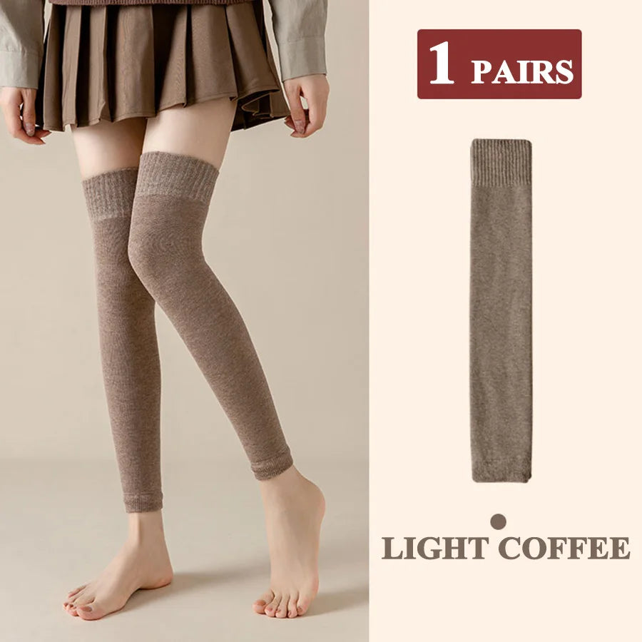 Thick Stockings Women Socks Warm Winter Over Knee High Hold Up Sexy Slim Ladies Girls Halloween Gift 7 Colors 1 Pairs Hot Sale