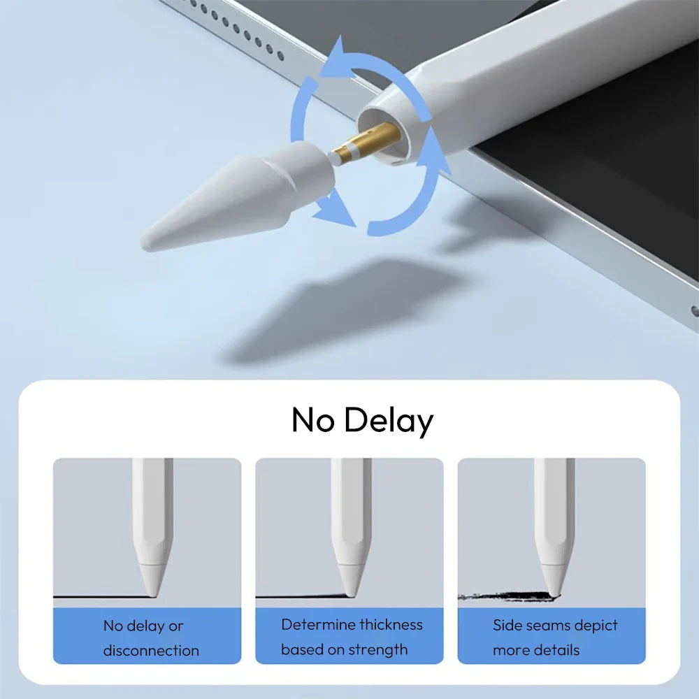Replacement Tips for Apple Pencil 1st/2nd Gen iPencil Nibs No Wear Out Upgraded for iPad Pro Pencil 2/1 Gen 애플펜슬 펜촉