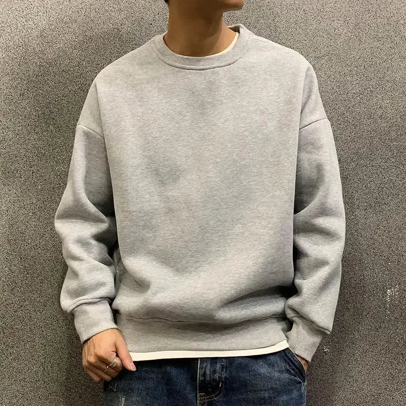 Sweatshirts For Man Fleeced Green Men's Clothing Hooded Hoodies Solid Simple Elegant Hot Offers Sweat Shirt Welcome Deal Cheap