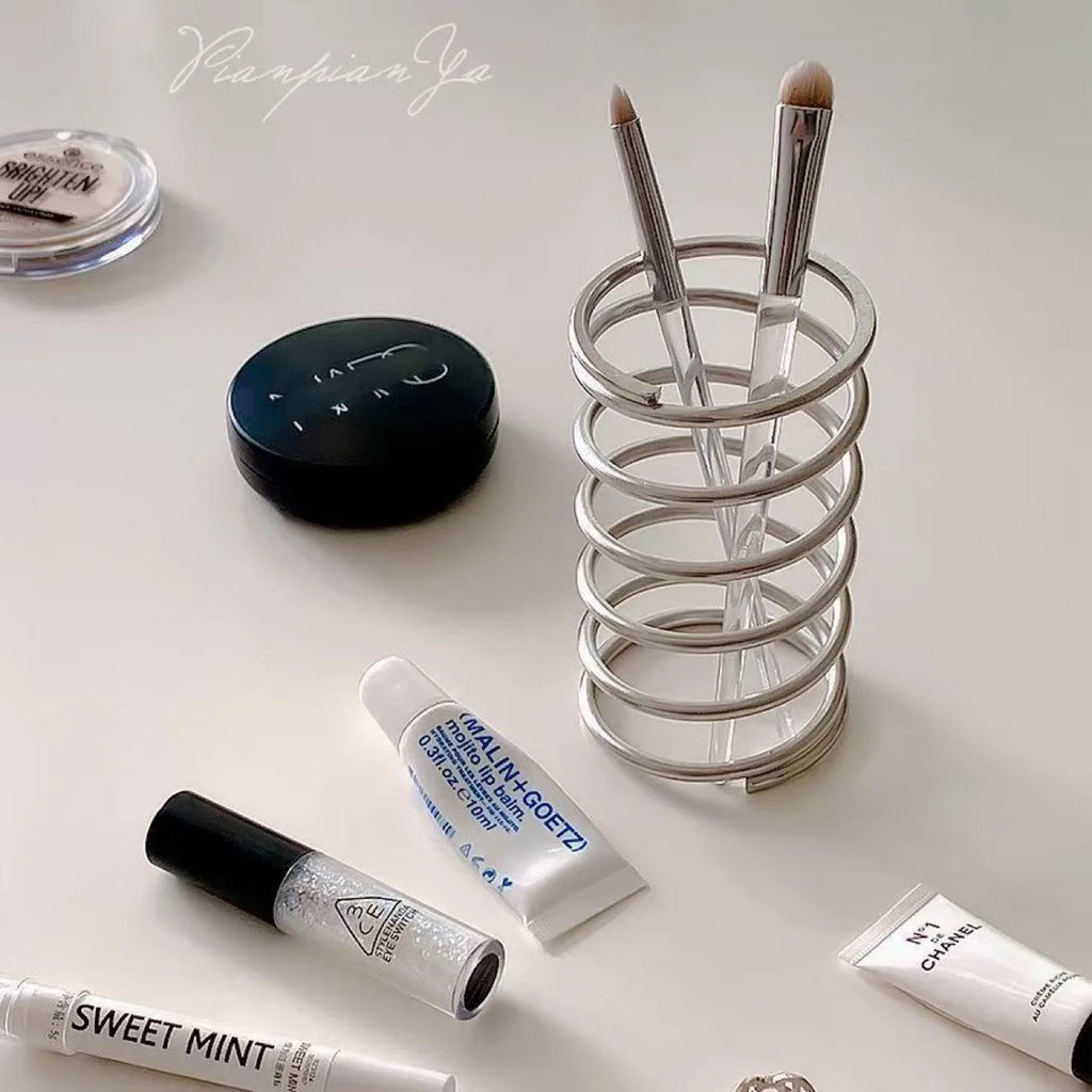 Stainless Steel Toothbrush Holder Metal Bathroom Accessories Tool for Toothpaste Makeup Brush Storage Rack Home Decoration