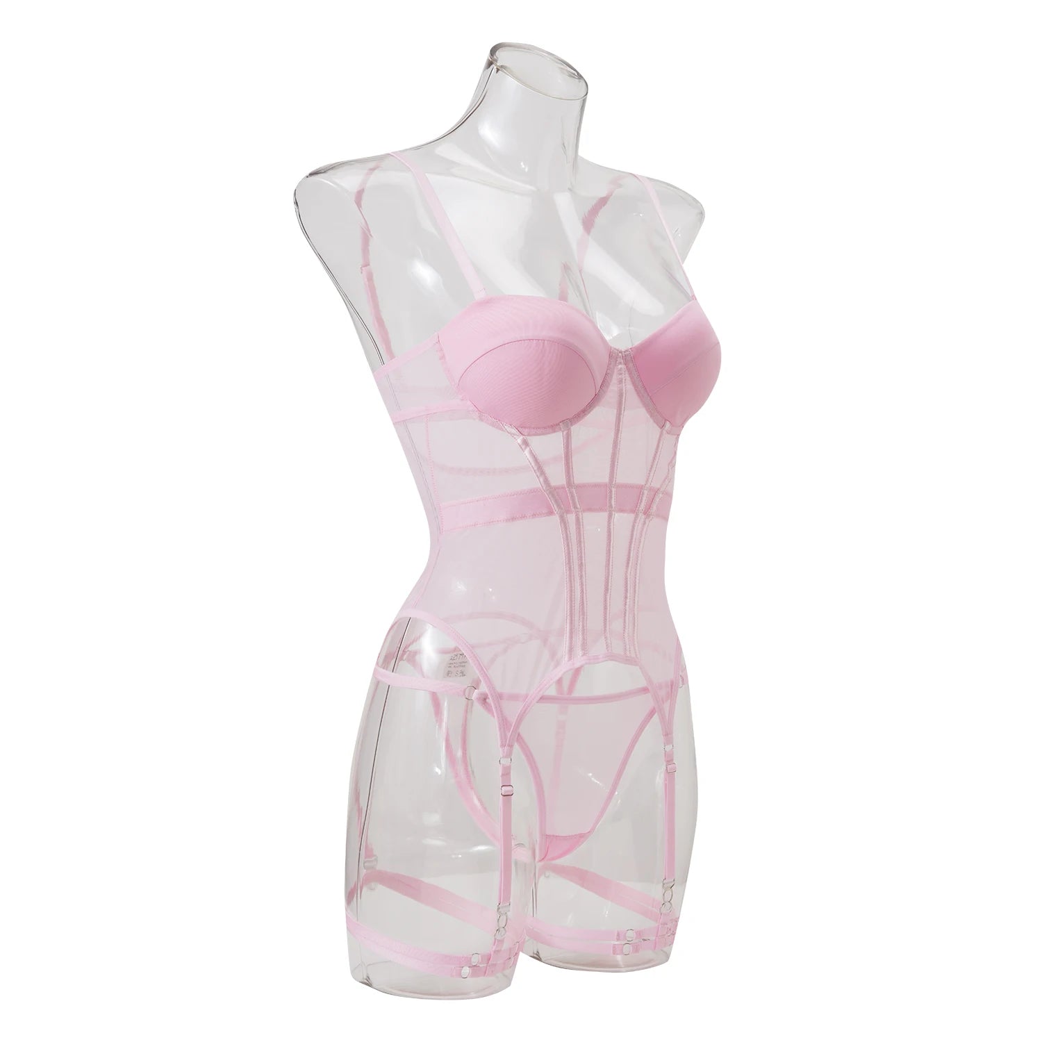 MUZISKAT Mesh  Lingerie Luxury Brand Bodysuit Backless Tops for Women 3 Piece Lingerie Set with Garter Sexydresses for Women