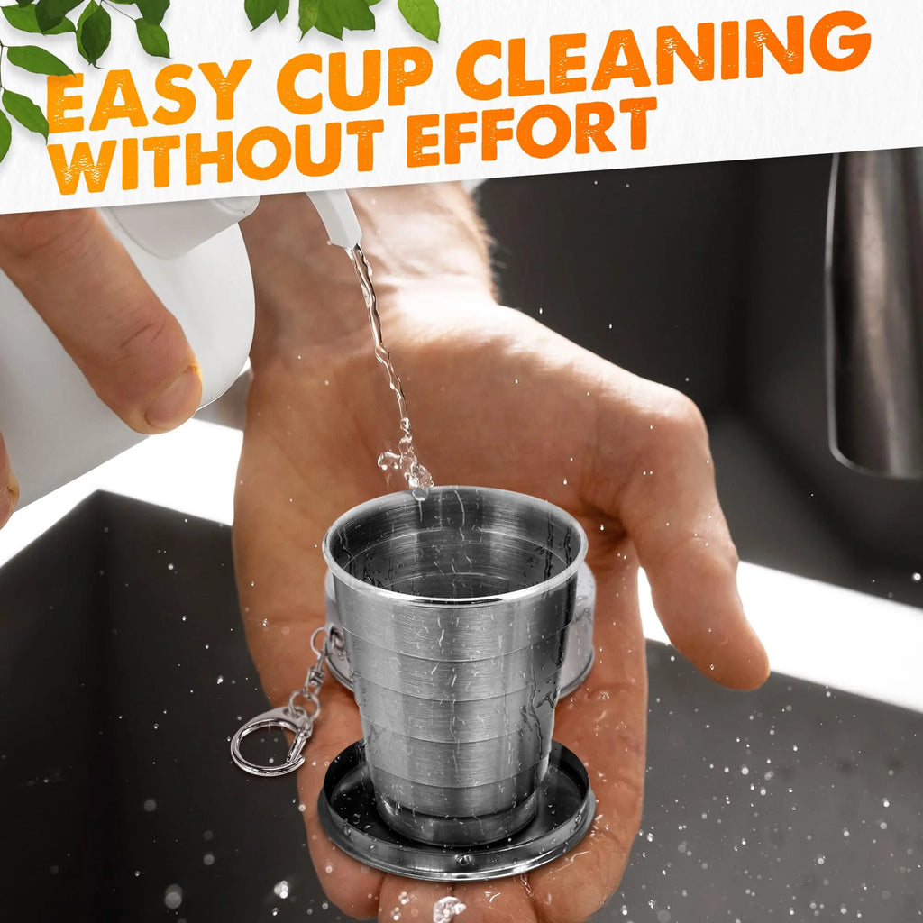NEW 250ml Stainless Steel Retractable Cup Outdoor Travel Toiletry Cup Portable Creative Compression Cup Mini Handy Cup Folding Cup