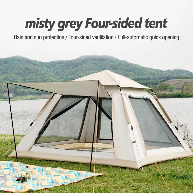 Right-Angle Four-Sided Tent, Fully Automatic Quick-Opening Sun Protection And Waterproof, Used For Camping In Beaches And Parks.