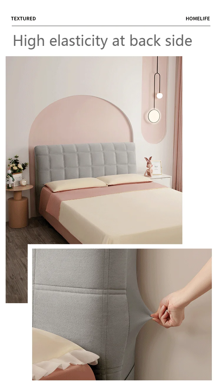 Luxury Plaid Bed headboard Cover Bedroom Soft Warm Winter Thicken All inclusive Bedhead Dust Protector Universal Bed Back Covers