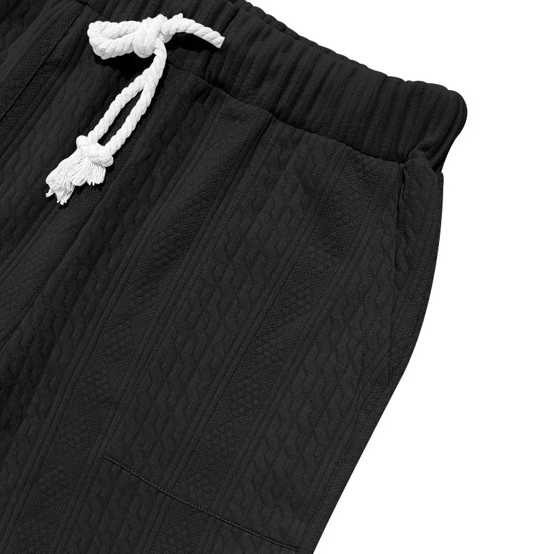Men's Solid Color Sweatpants American Style Casual Pants Autumn Winter Home Wear Elastic Belt Soft and Comfortable Jogging Pants