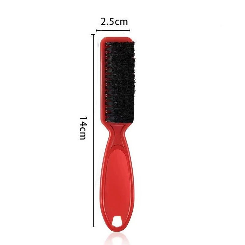 Six Colors Small Beard Styling Brush Logo Professional Shave Beard Brush Barber Vintage Oil Head Shape Carving Cleaning Brush