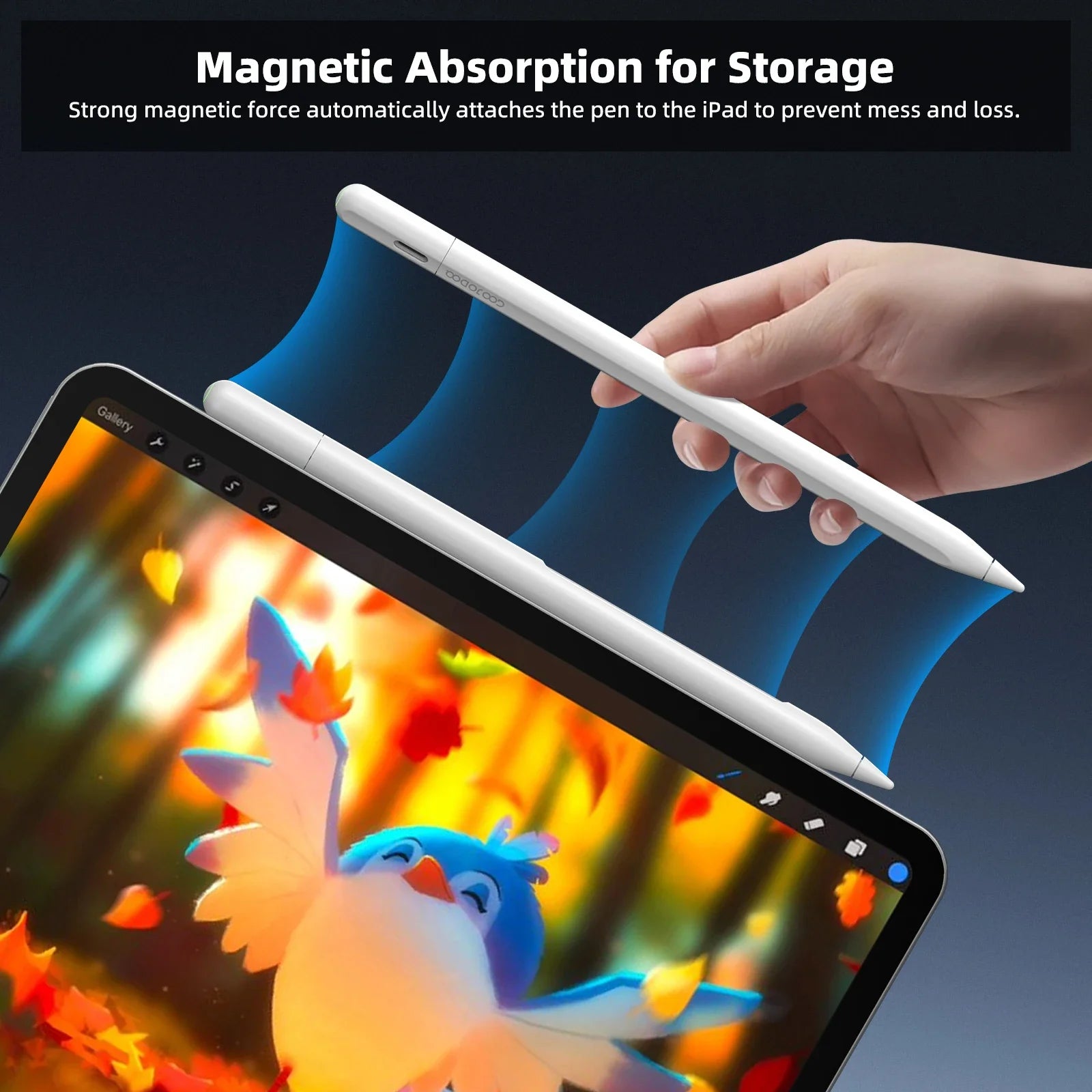 For Apple Pencil 2 with Apple Find My in App iPad Pencil for iPad Air 6 Pro 13' 2024 Air5 4 iPad Pro 11 12.9 with Palm Rejection
