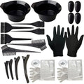 5/22Pcs Set Home Salon Hair Dyeing Brush Hair Dyeing Cream Bowl Coloring Brush Comb Earcap Clips Dyeing Cape Kits Hair Tint Tool