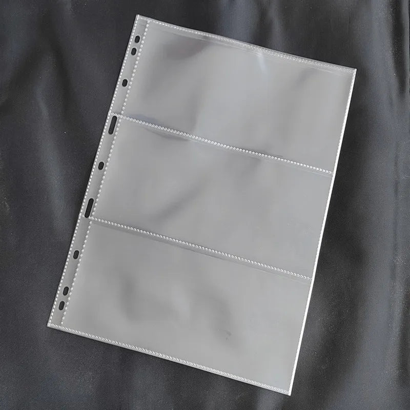 Money Banknote Paper Money Album Page Collecting Holder Sleeves 3-slot Loose Leaf Sheet Album Protection for Stamps Currency