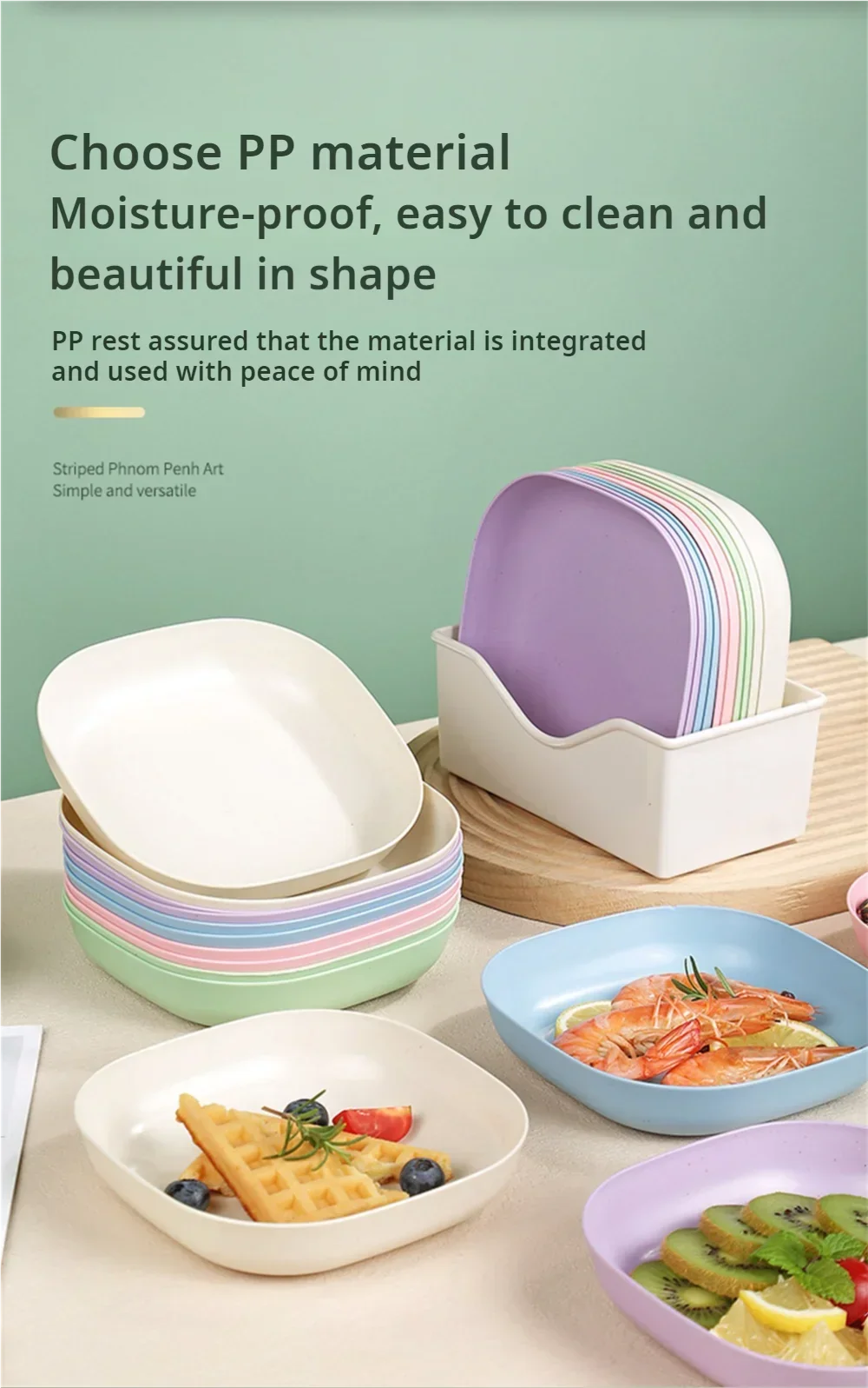 10pcs Multi-function Spit Bone Dish Food Grade Plastic  Round Square Set Dining Table Garbage Plate  Household Snack Fruit Plate