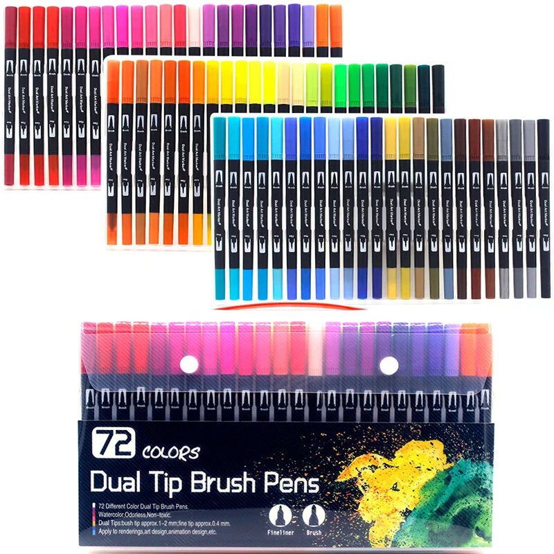 12/24/36 120 Colors Double Ends Manga Art Brush Pen Set Pencil Watercolor Art Markers Fineliner Calligraphy Pens Art Supplies