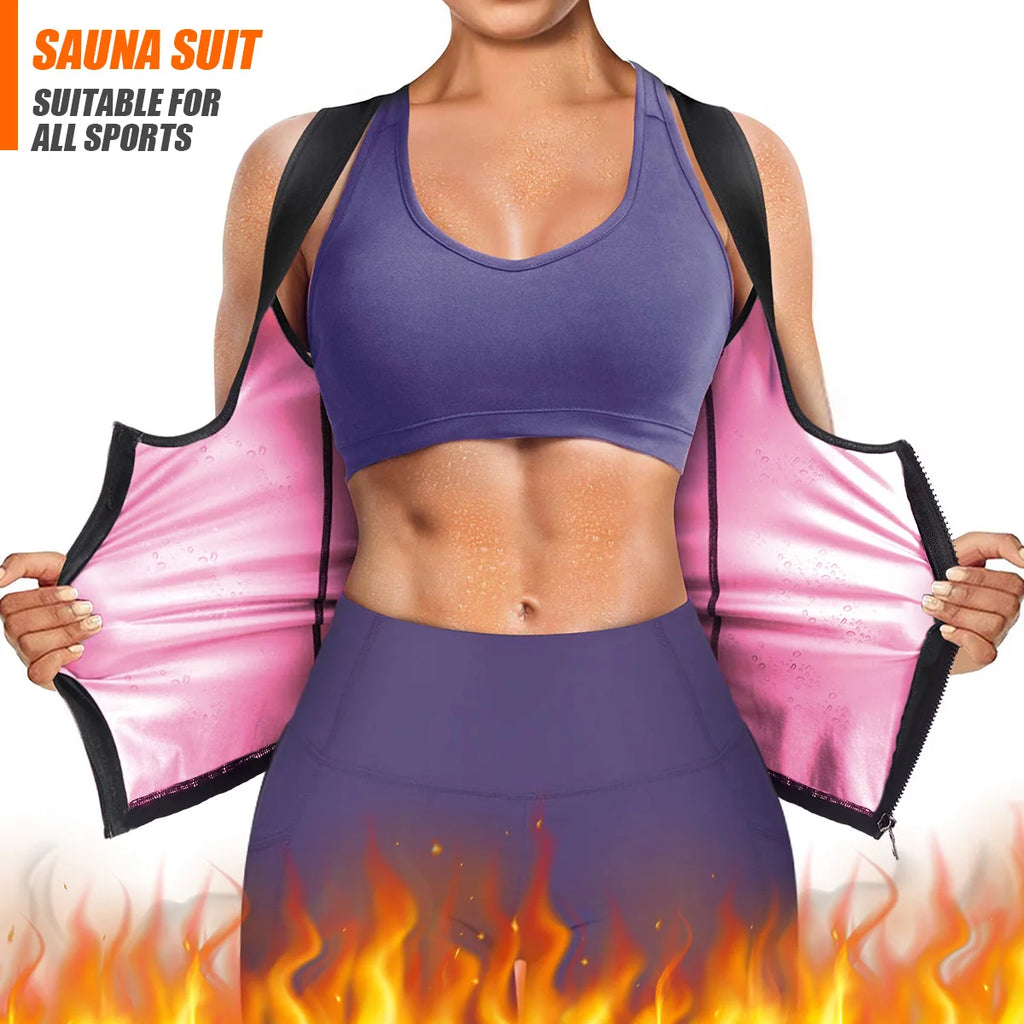 1PCS Women’s Sweat Vest for Weight Loss – Heat-Trapping Sauna Tank Top, Slimming Workout Shirt with Compression for Faster Sweat