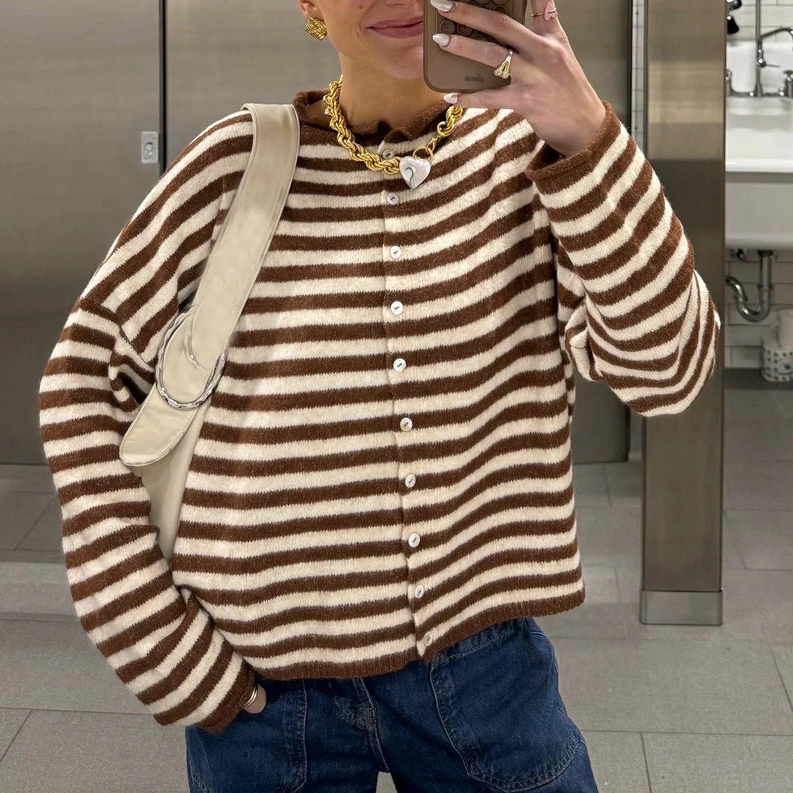 Womens Long Sleeve Striped Sweatshirt Watermelon Red Oversized Pullover Crewneck Sweatshirts Women Fall Sweatshirts Casual Wear