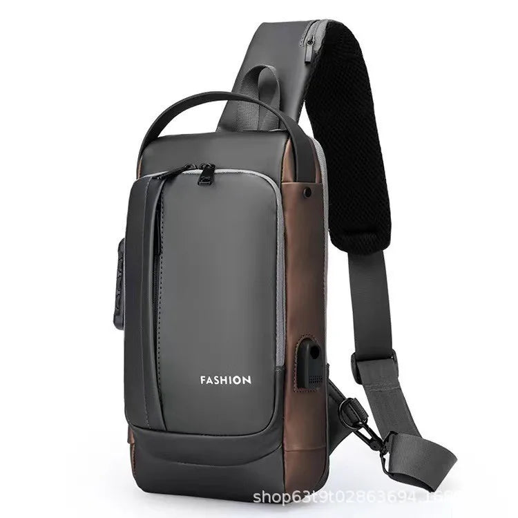 Men Anti Theft Chest Bag Shoulder Bags USB Charging Crossbody Package School Short Trip Messengers Bags Men's Oxford Sling Pack