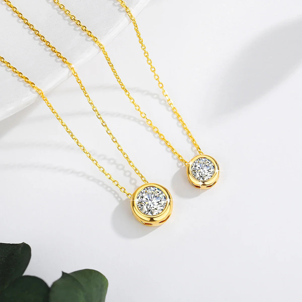 NEW 100% Real 18k Gold Necklace With Moisanite 0.5ct D Color VVS1 Certificated Dubai  AU750 Jewelry For Women Wedding Gift Wholesale