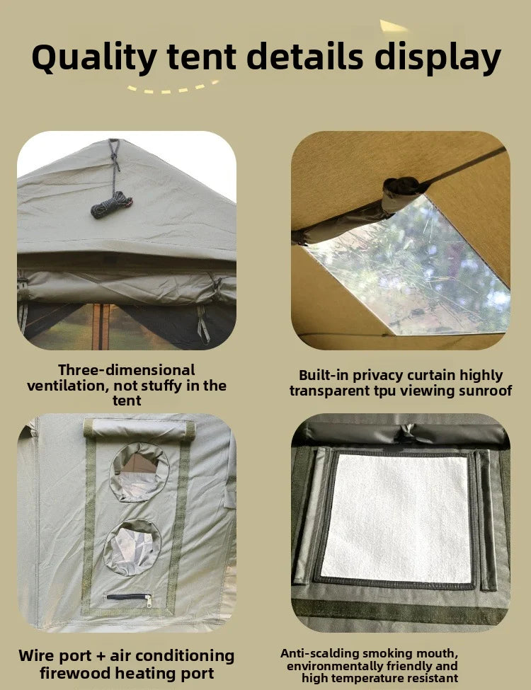 Air Tent, Inflatable Camping, Outdoor Fabric, Portable Inflatable Tent, Large High-quality House Tent，8.2 Square Meters