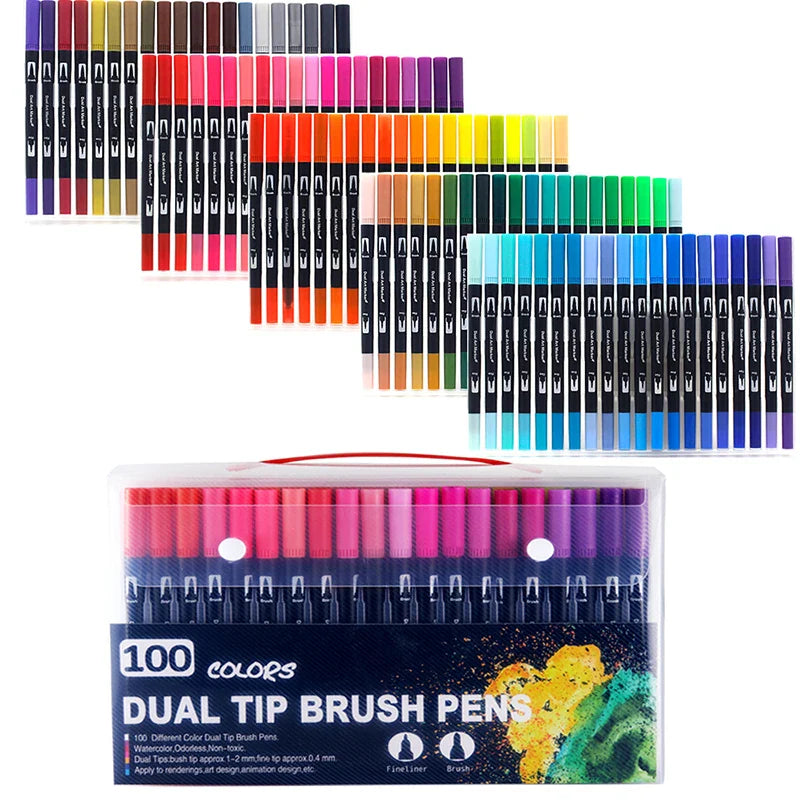 12/24/36 120 Colors Double Ends Manga Art Brush Pen Set Pencil Watercolor Art Markers Fineliner Calligraphy Pens Art Supplies