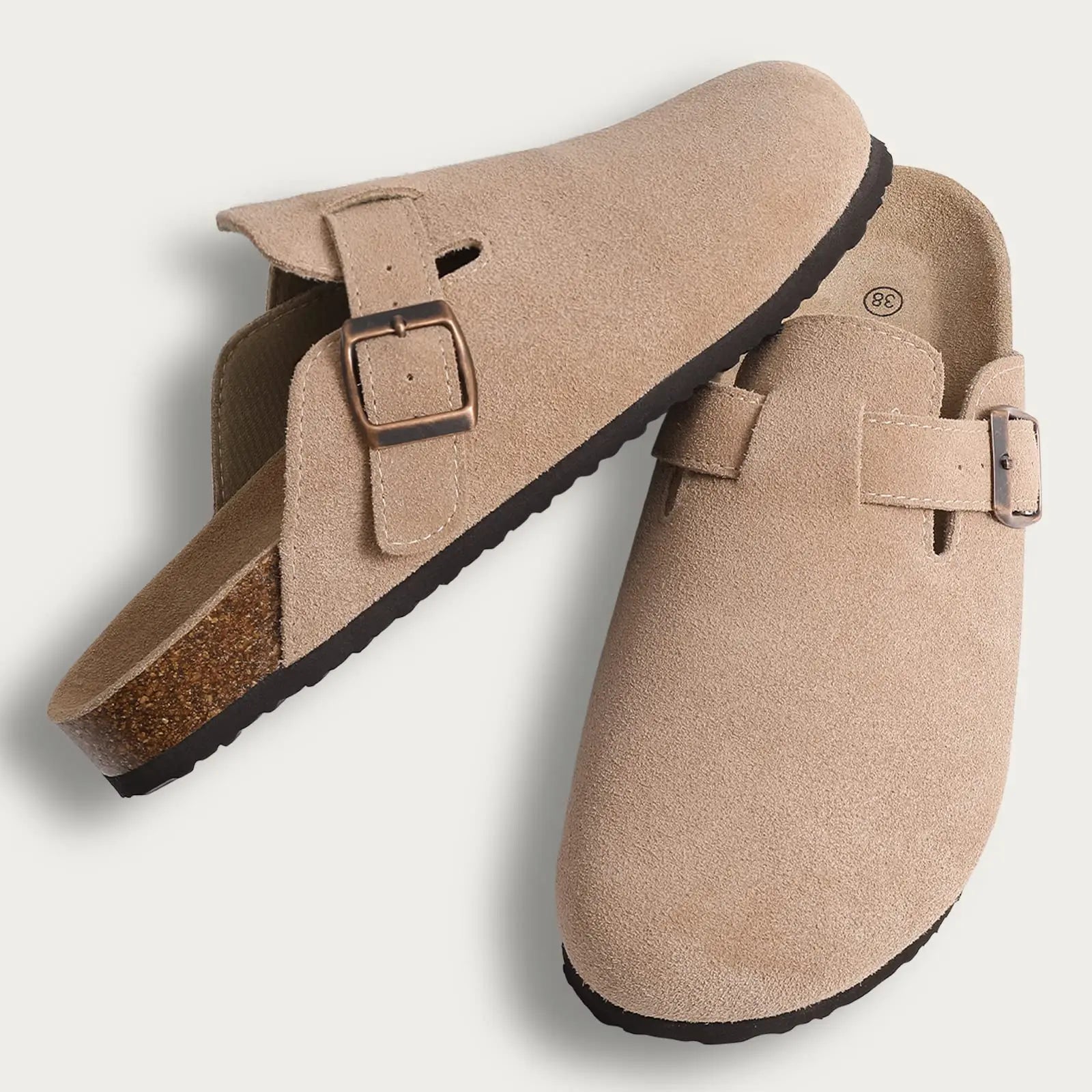 Pallene Women Classic Clogs Cork Footbed Slippers Slip-on Cork Sandals Feamle Unisex Beach Shoes Outdoor Men Mules And Clogs