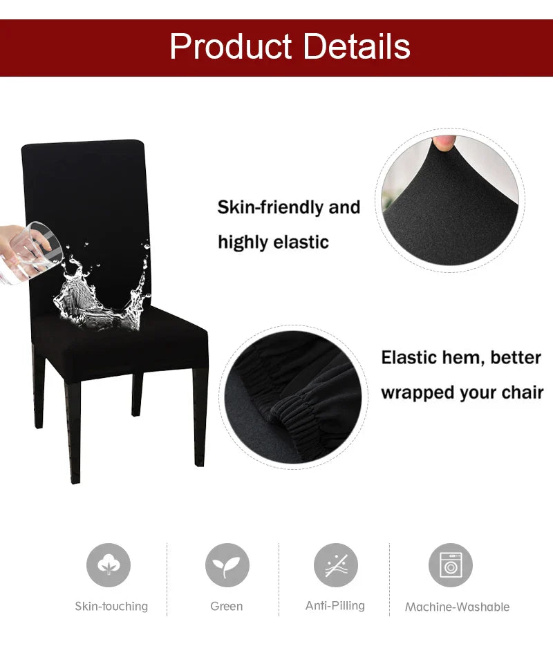 Waterproof Elastic Chair Cover for Dining Room Kitchen Wedding Hotel Banquet Restaurant Anti-dirty Seat Cover Housse De Chaise