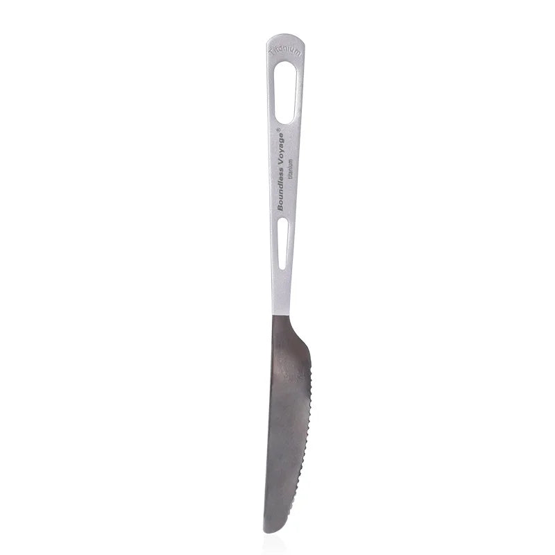 Biwei Pure Titanium Tableware Set Outdoor Soup Spoon Table Knife and Fork Spoon Table Spoon Portable Titanium Knife and Fork ...